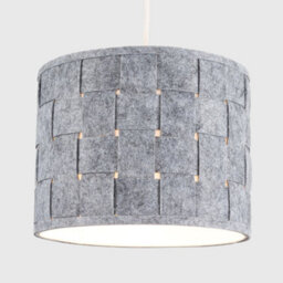 Valuelights Monza Modern Grey Felt Weave Design Cylinder Ceiling Drum Light Shade (D)26Cm - thumbnail 2