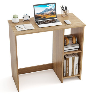 Costway Small Computer Desk 80 Cm Home Office Desk Study Writing Desk-Natural - image 1