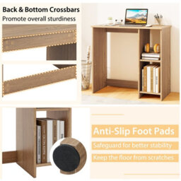 Costway Small Computer Desk 80 Cm Home Office Desk Study Writing Desk-Natural - thumbnail 9
