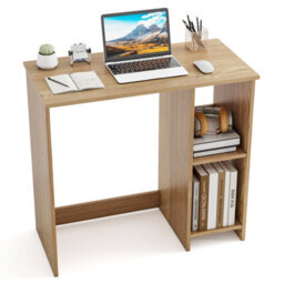 Costway Small Computer Desk 80 Cm Home Office Desk Study Writing Desk-Natural - thumbnail 1