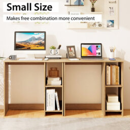 Costway Small Computer Desk 80 Cm Home Office Desk Study Writing Desk-Natural - thumbnail 4