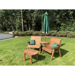 Marlborough Traditional Grand Twin Angled With Coffee Table, 2 X Scatter Cushion Green & 1 X Parasol Green & Base - thumbnail 4