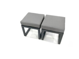 Fimous 13 Seater Garden Sofa Set Aluminium Furniture Rising Dining Tabe Set With 4 Footstools Dark Grey - thumbnail 7