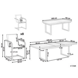 Beliani Garden Dining Set 8 Seater Valcanetto/cosoleto Beige Metal - thumbnail 3