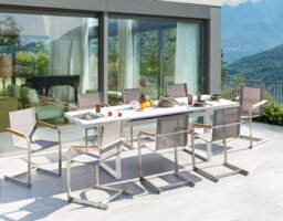 Beliani Garden Dining Set 8 Seater Valcanetto/cosoleto Beige Metal - thumbnail 2