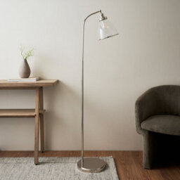 Pagazzi Lighting Pagazzi Brunswick Polished Nickel & Glass Task Floor Lamp - thumbnail 2