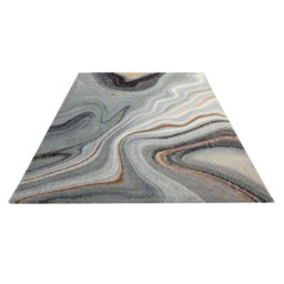 Sage Grey Abstract Jute Polyester Modern Living Room, Bedroom Rug - 80Cm X 150Cm - thumbnail 2