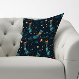 Warren Reed Designer Christmas Stocking In A Starry Night Sky Cushions 33Cm X 48Cm - thumbnail 2