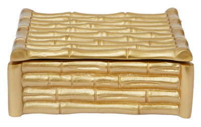 Orsina Hiba Small Gold Finish Bamboo Effect Trinket Box - image 1