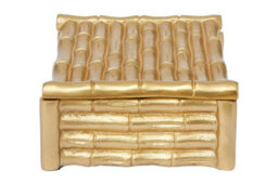 Orsina Hiba Small Gold Finish Bamboo Effect Trinket Box - thumbnail 4