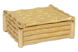 Orsina Hiba Small Gold Finish Bamboo Effect Trinket Box - thumbnail 5