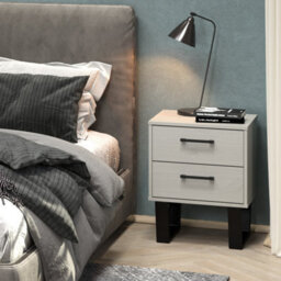 Core Products Texas 2 Drawer Grey Bedside Cabinet, H57.0Cm X W45.0Cm X D39.5Cm - thumbnail 8