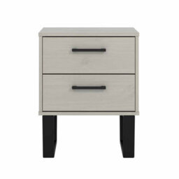 Core Products Texas 2 Drawer Grey Bedside Cabinet, H57.0Cm X W45.0Cm X D39.5Cm - thumbnail 2