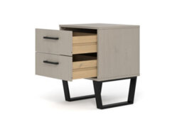 Core Products Texas 2 Drawer Grey Bedside Cabinet, H57.0Cm X W45.0Cm X D39.5Cm - thumbnail 3