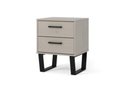 Core Products Texas 2 Drawer Grey Bedside Cabinet, H57.0Cm X W45.0Cm X D39.5Cm - thumbnail 1