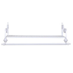 Living And Home Wall Mounted Clothes Rail Garment Clothing Hanging Rack With Display Storage Shelf White 700 mm - thumbnail 6