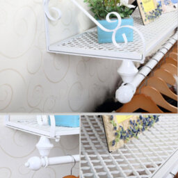 Living And Home Wall Mounted Clothes Rail Garment Clothing Hanging Rack With Display Storage Shelf White 700 mm - thumbnail 7