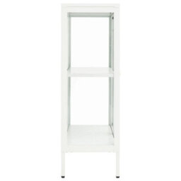 Vidaxl Sideboard White 75X35X105 Cm Steel And Glass - thumbnail 4