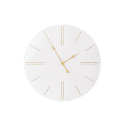 Melody Maison Large White Wooden Grain & Gold Detailed Wall Clock - 70Cm X 70Cm - thumbnail 8