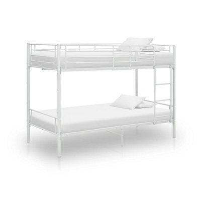 Walplus White Metal Bunk Bed Frame 90X200Cm - Space Saving Design (Mattress Not Included) - image 1