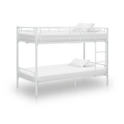 Walplus White Metal Bunk Bed Frame 90X200Cm - Space Saving Design (Mattress Not Included)