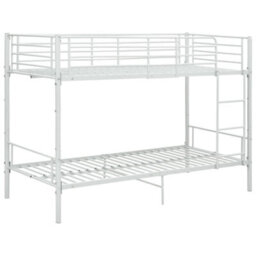 Walplus White Metal Bunk Bed Frame 90X200Cm - Space Saving Design (Mattress Not Included) - thumbnail 2