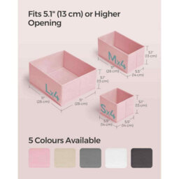 12 Piece Drawer Organiser Set, Foldable Fabric Storage Boxes For Clothing Accessories, Jelly Pink - thumbnail 2