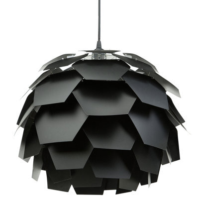 Wyld And Coco Nordicglow Pendant Lamp Black Plastic Pine-Cone Globe Shade, W60 X D60 X H180Cm - image 1