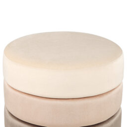 Beliani Ombre Beige Velvet Footstool Round 48 X 48 Cm With Gold Metal Base - thumbnail 3