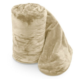 Velosso Luxurious Ultra-Soft Plush Faux Mink Fur Throw Blanket - 150Cm X 200Cm , For Sofa, Bed - Latte