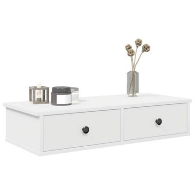 Berkfield Wall Shelf With Drawers White 80X31X17 Cm Engineered Wood - image 1