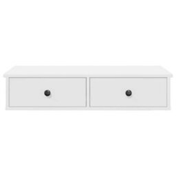 Berkfield Wall Shelf With Drawers White 80X31X17 Cm Engineered Wood - thumbnail 4