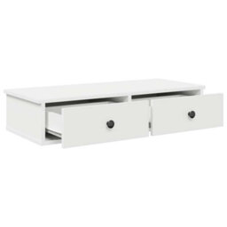Berkfield Wall Shelf With Drawers White 80X31X17 Cm Engineered Wood - thumbnail 7