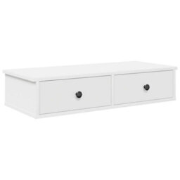 Berkfield Wall Shelf With Drawers White 80X31X17 Cm Engineered Wood - thumbnail 2