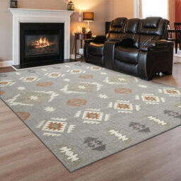 Ameha Grey Rugs Living Room Large 200X290 Cm Modern Floor Carpet Geometric Style Tribal Pattern Super Soft Extra Large Rug(Nova) - thumbnail 4