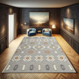 Ameha Grey Rugs Living Room Large 200X290 Cm Modern Floor Carpet Geometric Style Tribal Pattern Super Soft Extra Large Rug(Nova) - thumbnail 5