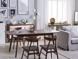 Beliani Extending Dining Table Madox Dark Walnut 150/190 Cm 90 Cm - thumbnail 2