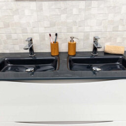 Plum&clay Eden Gloss White Floorstanding Vanity Unit With Grey Glass Basin (W)1200mm - thumbnail 5