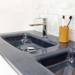 Plum&clay Eden Gloss White Floorstanding Vanity Unit With Grey Glass Basin (W)1200mm - thumbnail 6