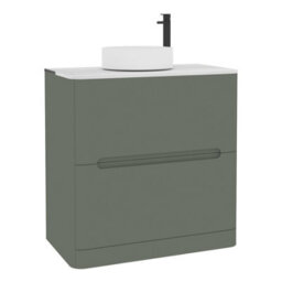 Royal Bathrooms Venice 800mm Sage Green Freestanding Bathroom Countertop Vanity Unit 2 Drawer With Art Basin - thumbnail 7