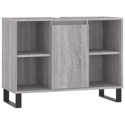 Berkfield Industrial Bathroom Cabinet Grey Sonoma 80X33X60 Cm Engineered Wood - image 1