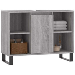 Berkfield Industrial Bathroom Cabinet Grey Sonoma 80X33X60 Cm Engineered Wood - thumbnail 3