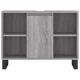 Berkfield Industrial Bathroom Cabinet Grey Sonoma 80X33X60 Cm Engineered Wood - thumbnail 6