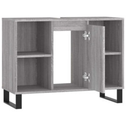 Berkfield Industrial Bathroom Cabinet Grey Sonoma 80X33X60 Cm Engineered Wood - thumbnail 5