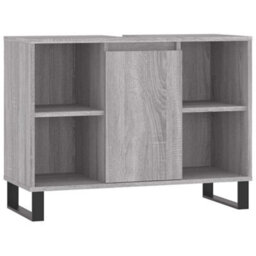 Berkfield Industrial Bathroom Cabinet Grey Sonoma 80X33X60 Cm Engineered Wood - thumbnail 1