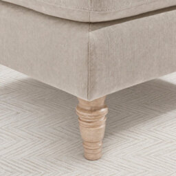 Furniturebox Uk Bernie Beige Chenille Fabric Footstool - thumbnail 4