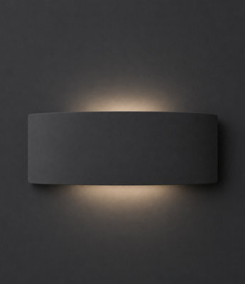 Valuelights Vincent Navy Blue Curved Ceramic Flush Wall Sconce Light With Bulb - image 1