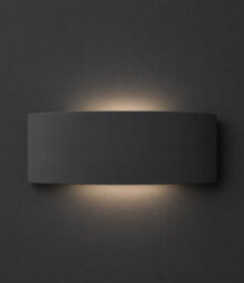 Valuelights Vincent Navy Blue Curved Ceramic Flush Wall Sconce Light With Bulb - thumbnail 1