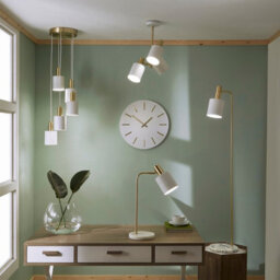 Pacific Lifestyle Biba White And Gold Table Lamp With Adjustable Head And Marble Base - thumbnail 4