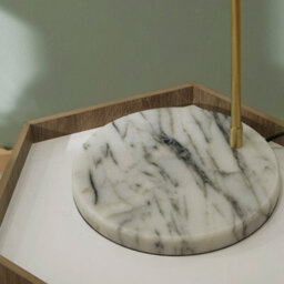 Pacific Lifestyle Biba White And Gold Table Lamp With Adjustable Head And Marble Base - thumbnail 3